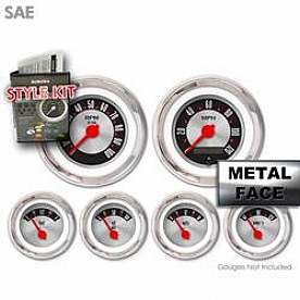 Aurora Instuments Gauge Face Overlay - Fiber Silver Daytime Color/ White Letter Color - 2318