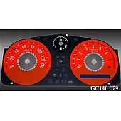 US Speedo Gauge Face Overlay - Orange Daytime Color/ White Letter Color - GC140079
