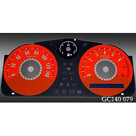 US Speedo Gauge Face Overlay - Orange Daytime Color/ White Letter Color - GC140079