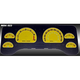 US Speedo Gauge Face Overlay - Yellow Daytime Color/ Black Letter Color - WRA023