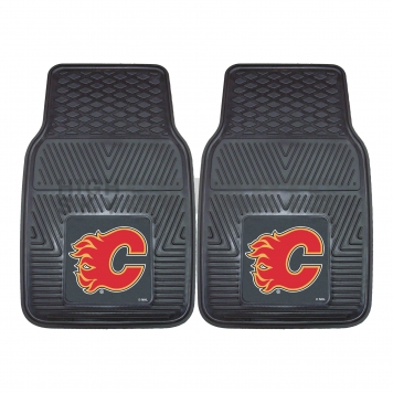 Fan Mat Floor Mat - Universal Fit Black Vinyl Set of 2 - 10607