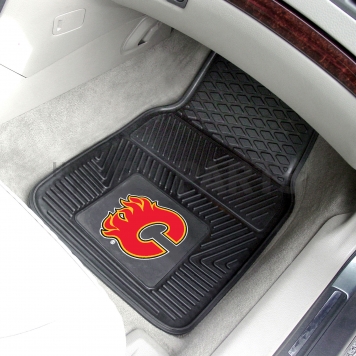 Fan Mat Floor Mat - Universal Fit Black Vinyl Set of 2 - 10607-1