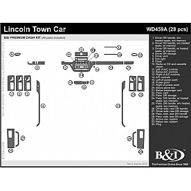 B & I Fender Dash Panel Trim WD459ASTC