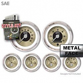 Aurora Instuments Gauge Face Overlay - Fiber Gold Daytime Color/ Black Letter Color - 8672