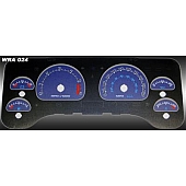 US Speedo Gauge Face Overlay - Blue Daytime Color/ White Letter Color - WRA024