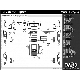 B & I Fender Dash Panel Trim WD900ADLE