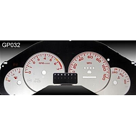 US Speedo Gauge Face Overlay - Silver Daytime Color/ Black Letter Color - GP032