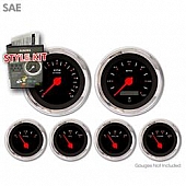 Aurora Instuments Gauge Face Overlay - Fiber Black Daytime Color/ White Letter Color - 1362