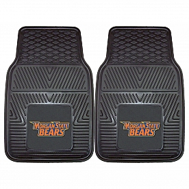 Fan Mat Floor Mat - Universal Fit Black Vinyl Set of 2 - 12918