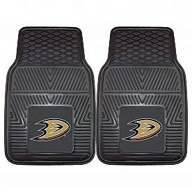 Fan Mat Floor Mat - Universal Fit Black Vinyl Set of 2 - 10629