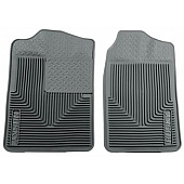 Husky Liner Floor Mat - Direct-Fit Gray TPE - Thermoplastic Elastomer Set of 2 - 51012