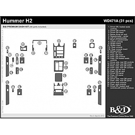 B & I Fender Dash Panel Trim WD471ADC2