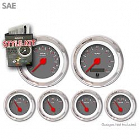 Aurora Instuments Gauge Face Overlay - Fiber Dark Gray Daytime Color/ White Letter Color - 1373