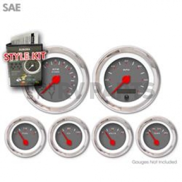 Aurora Instuments Gauge Face Overlay - Fiber Dark Gray Daytime Color/ White Letter Color - 1373