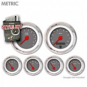 Aurora Instuments Gauge Face Overlay - Fiber Dark Gray Daytime Color/ White Letter Color - 5004