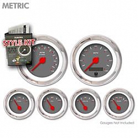 Aurora Instuments Gauge Face Overlay - Fiber Dark Gray Daytime Color/ White Letter Color - 5004