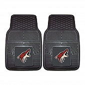 Fan Mat Floor Mat - Universal Fit Black Vinyl Set of 2 - 10662