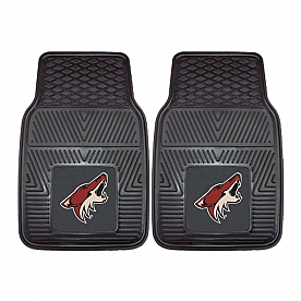 Fan Mat Floor Mat - Universal Fit Black Vinyl Set of 2 - 10662