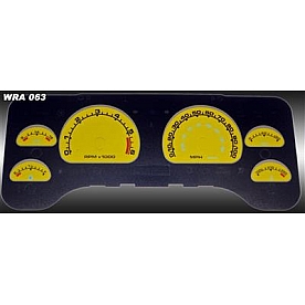 US Speedo Gauge Face Overlay - Yellow Daytime Color/ Black Letter Color - WRA063