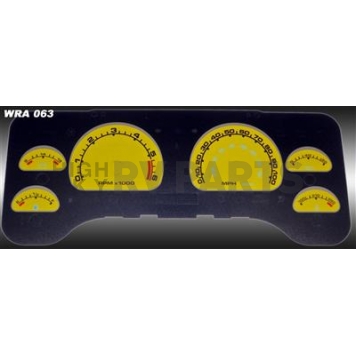 US Speedo Gauge Face Overlay - Yellow Daytime Color/ Black Letter Color - WRA063