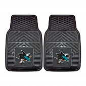 Fan Mat Floor Mat - Universal Fit Black Vinyl Set of 2 - 10673