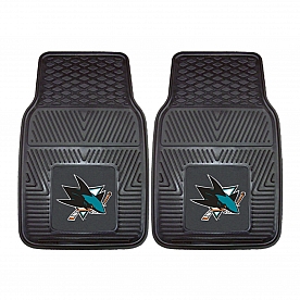 Fan Mat Floor Mat - Universal Fit Black Vinyl Set of 2 - 10673