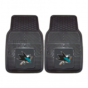 Fan Mat Floor Mat - Universal Fit Black Vinyl Set of 2 - 10673