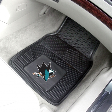 Fan Mat Floor Mat - Universal Fit Black Vinyl Set of 2 - 10673-1