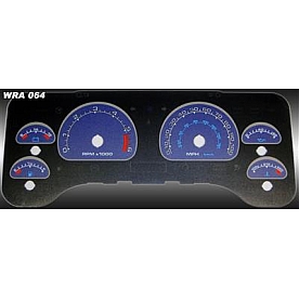 US Speedo Gauge Face Overlay - Blue Daytime Color/ White Letter Color - WRA064