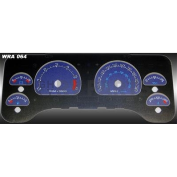 US Speedo Gauge Face Overlay - Blue Daytime Color/ White Letter Color - WRA064