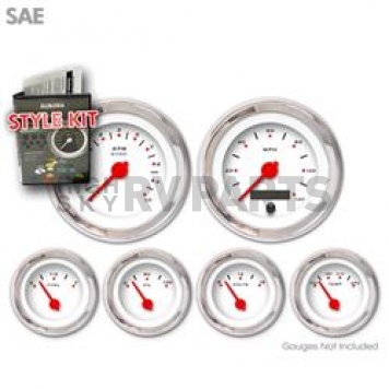 Aurora Instuments Gauge Face Overlay - Fiber White Daytime Color/ Black Letter Color - 1406