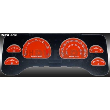 US Speedo Gauge Face Overlay - Orange Daytime Color/ White Letter Color - WRA069