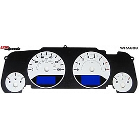 US Speedo Gauge Face Overlay - White Daytime Color/ Black Letter Color - WRA080