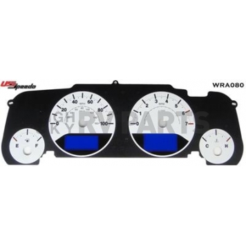 US Speedo Gauge Face Overlay - White Daytime Color/ Black Letter Color - WRA080