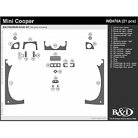 B & I Fender Dash Panel Trim WD476ARBA