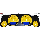 US Speedo Gauge Face Overlay - Yellow Daytime Color/ Black Letter Color - WRA083