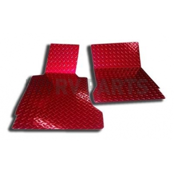 American Car Craft Floor Mat - Cut-To-Fit Red Aluminum 2 Pieces - 041002