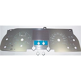 US Speedo Gauge Face Overlay - Silver Daytime Color/ White Letter Color - SSF09W