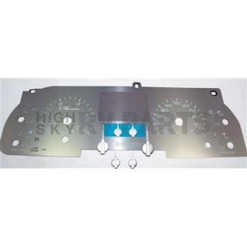 US Speedo Gauge Face Overlay - Silver Daytime Color/ White Letter Color - SSF09W
