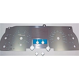 US Speedo Gauge Face Overlay - Silver Daytime Color/ White Letter Color - SSF10W