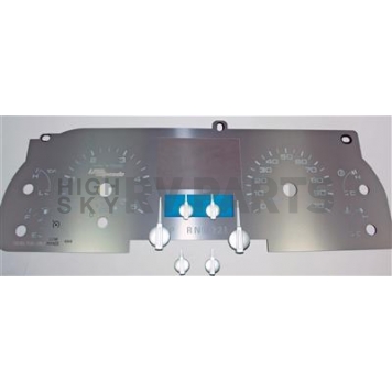 US Speedo Gauge Face Overlay - Silver Daytime Color/ White Letter Color - SSF10W