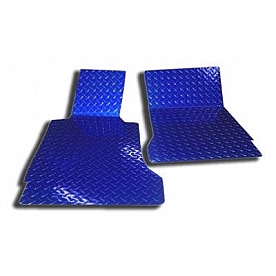 American Car Craft Floor Mat - Cut-To-Fit Blue Aluminum 2 Pieces - 041006