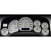 US Speedo Gauge Face Overlay - Silver Daytime Color/ Black Letter Color - CK1000242