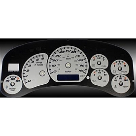 US Speedo Gauge Face Overlay - Silver Daytime Color/ Black Letter Color - CK1000242
