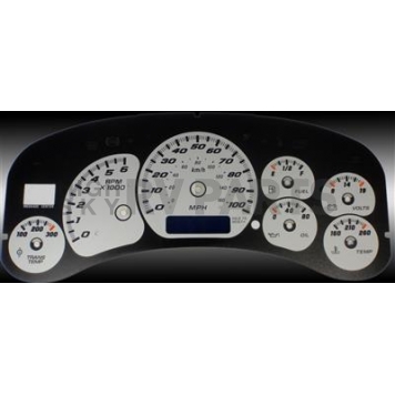 US Speedo Gauge Face Overlay - Silver Daytime Color/ Black Letter Color - CK1000242