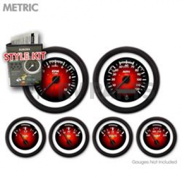 Aurora Instuments Gauge Face Overlay - Fiber Red Daytime Color/ White Letter Color - 5521
