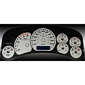 US Speedo Gauge Face Overlay - Silver Daytime Color/ Black Letter Color - CK1000242D