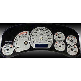 US Speedo Gauge Face Overlay - Silver Daytime Color/ Black Letter Color - CK1000242D