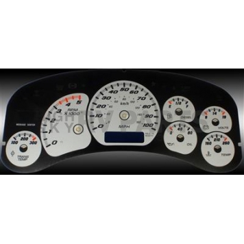 US Speedo Gauge Face Overlay - Silver Daytime Color/ Black Letter Color - CK1000242D