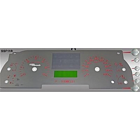 US Speedo Gauge Face Overlay - Silver Daytime Color/ Red Letter Color - SSF11R